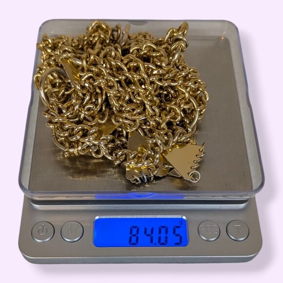 (2/$20) V. Gold Tone Dangling Chain Belt - Picture 5 of 5